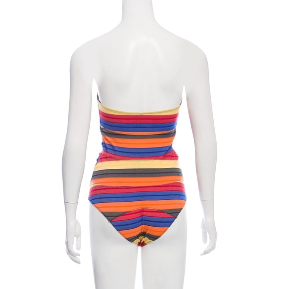 LISA MARIE FERNANDEZ Triple Poppy Bow Tie Front Swimsuit Multi Color - Medium - Picture 3 of 3